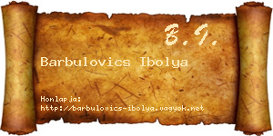 Barbulovics Ibolya névjegykártya
