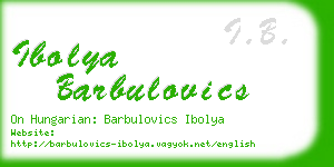 ibolya barbulovics business card